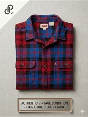 Levi's Red & Blue Plaid Flannel Shirt